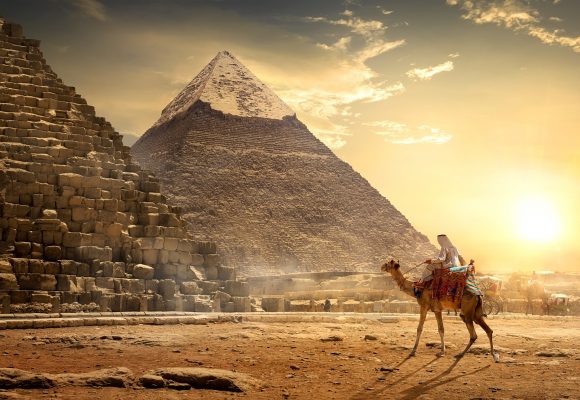 Cairo - Piramide, Zonsondergang, Zomer, Egypte
