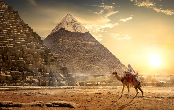 Cairo - Piramide, Zonsondergang, Zomer, Egypte