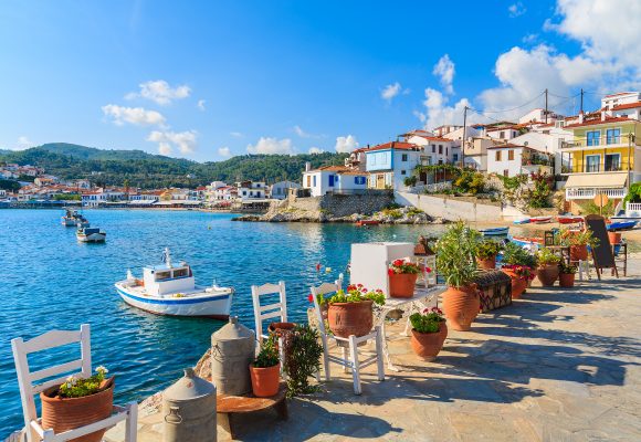 Kokkari bay, Samos eiland, Griekenland