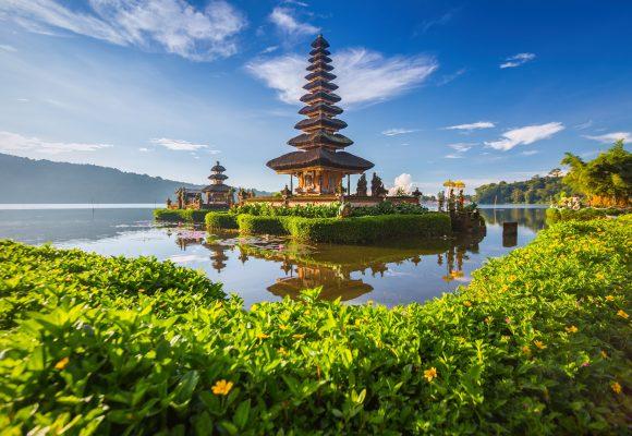 Pura Ulun Danu Bratan, or Pura Beratan Temple, Bali island, Indo
