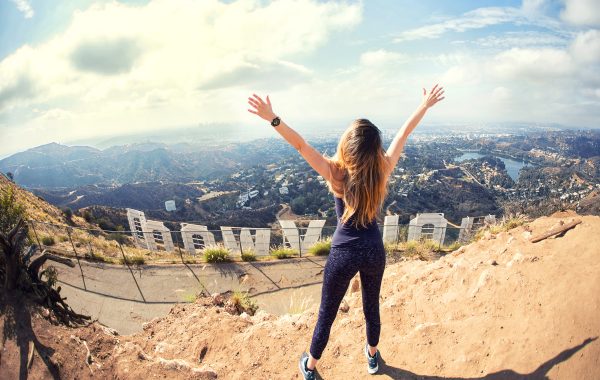 Backpacker in Los Angeles, USA