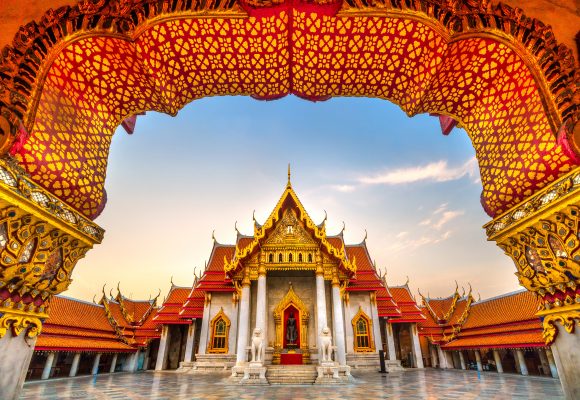 Wat Benchamabophit Dusit wanaram. Bangkok, Thailandia.