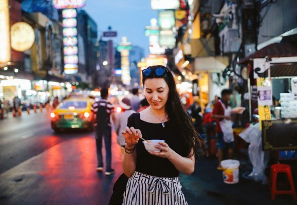 Backpacker in Bangkok, Thailand