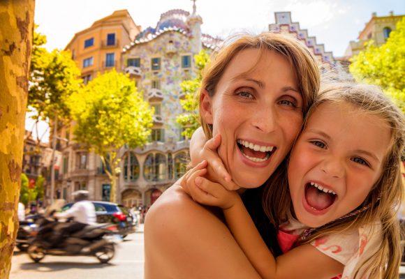 Family in Barcelona, Spain