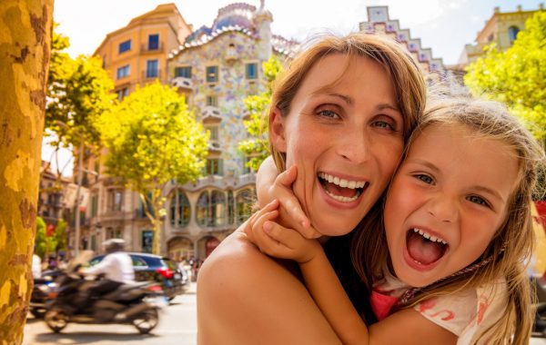 Family in Barcelona, Spain