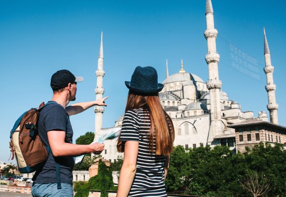 Backpacker in Istanbul, Turkey