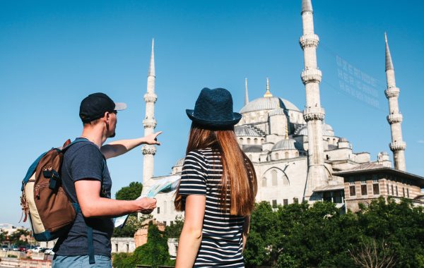 Backpacker in Istanbul, Turkey