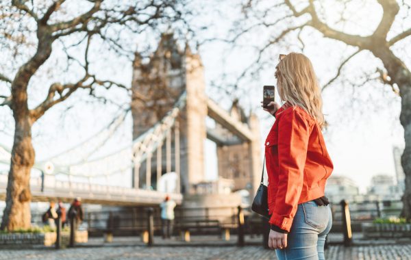 Backpacker in London, England