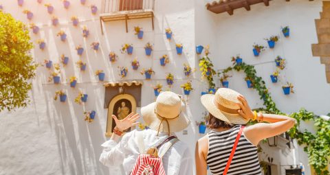 Backpacker in Malaga, Spain