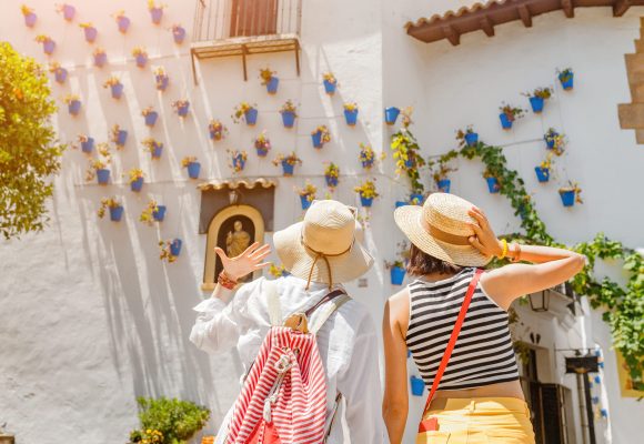 Backpacker in Malaga, Spain