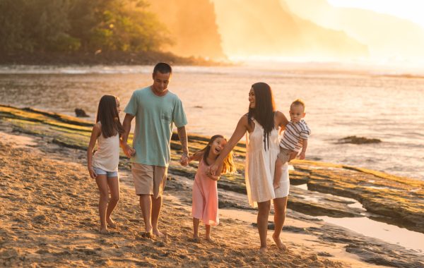Family in Kona Island, Hawaii