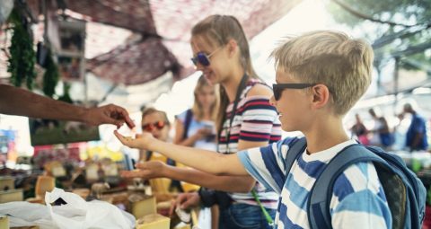 Family in Menorca, Spain