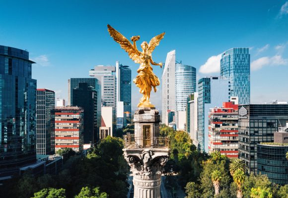 Aerial view of Independence Monument Mexico City