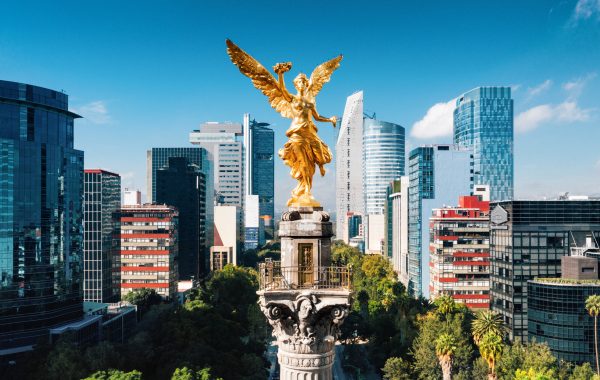 Aerial view of Independence Monument Mexico City