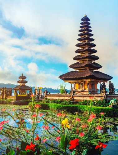 Pura Ulun Danu Temple on lake Brataan, Bali