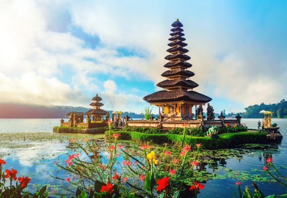 Pura Ulun Danu Temple on lake Brataan, Bali