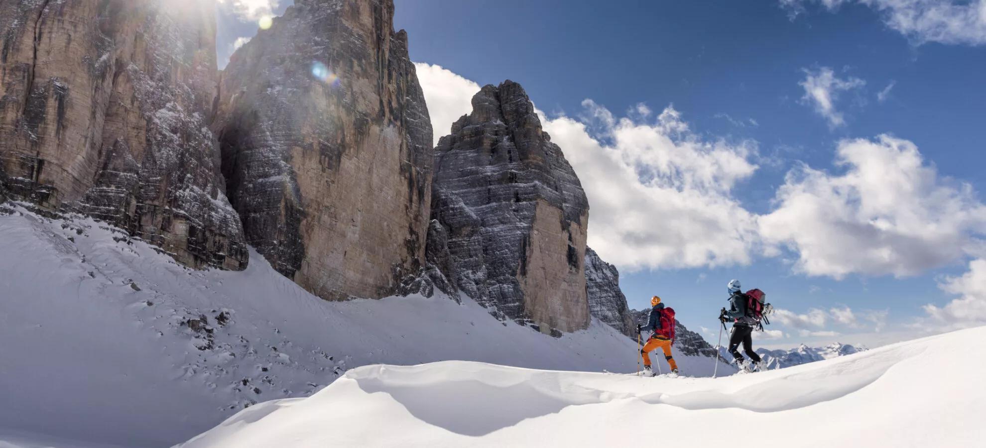 Ski touring in Dolomites, Italy