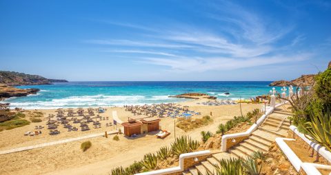 Beach and bay of Cala Tarida, Ibiza