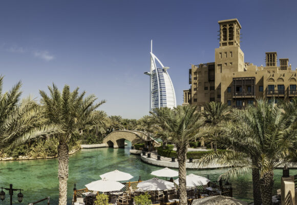 Burj Al Arab Dubai wind towers and luxury resort hotel