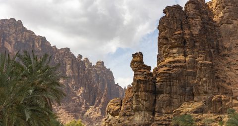 Wadi Al Disah valley views in Tabuk region of western Saudi Arabia