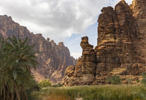 Wadi Al Disah valley views in Tabuk region of western Saudi Arabia