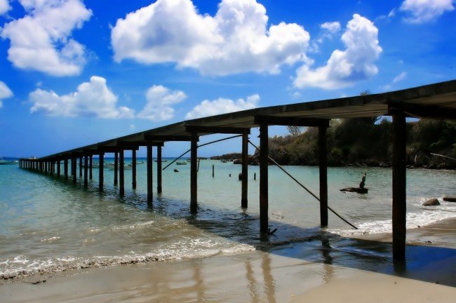 Tobago Pier. Hur inbjudande ser inte vattnet ut!