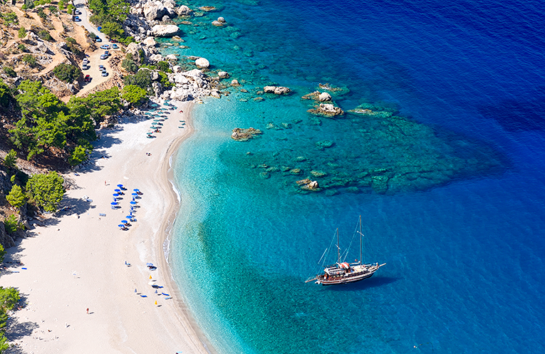 Bild från strand på ön Karpathos i Grekland