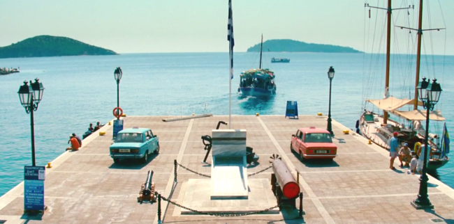 Bild från filmen Mamma Mia som är inspelad i Grekland