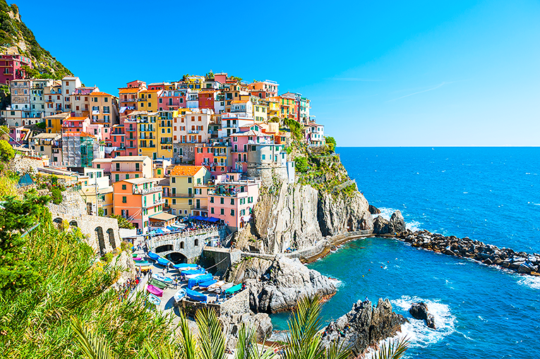 Bild på staden Manarola i Cinque Terre, Italien