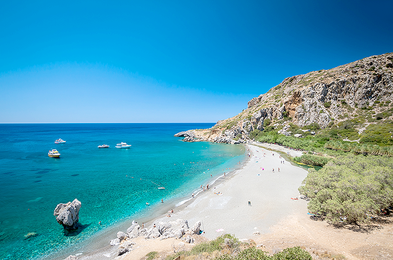 Bild från Preveli Beach på ön Kreta i Grekland