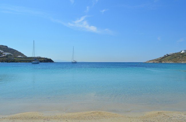 Bild från Paradise Beach på ön Mykonos i Grekland