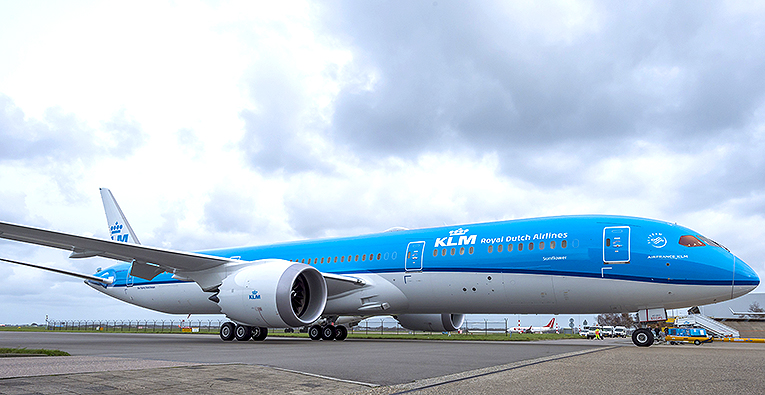Bild på KLM-flygplan