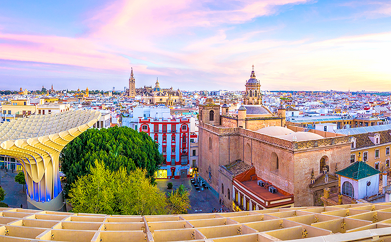 Bild över staden Sevilla i Spanien