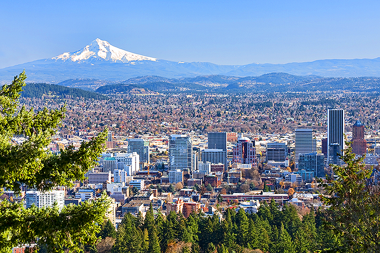 Bild över staden Portland i USA