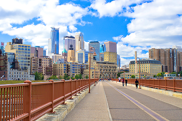 Bild på staden Minneapolis i USA