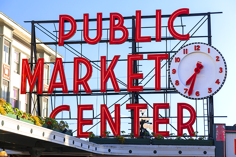 Bild från Pike Place Market i Seattle i USA