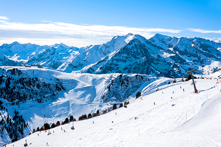 Bild från skidorten Mayrhofen i Österrike