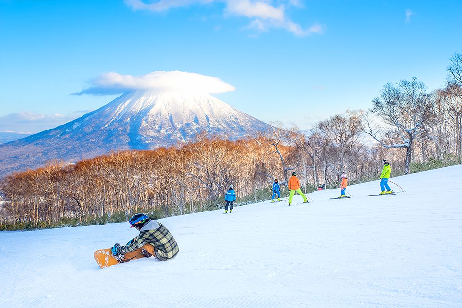 Bild från skidorten Niseko i Japan