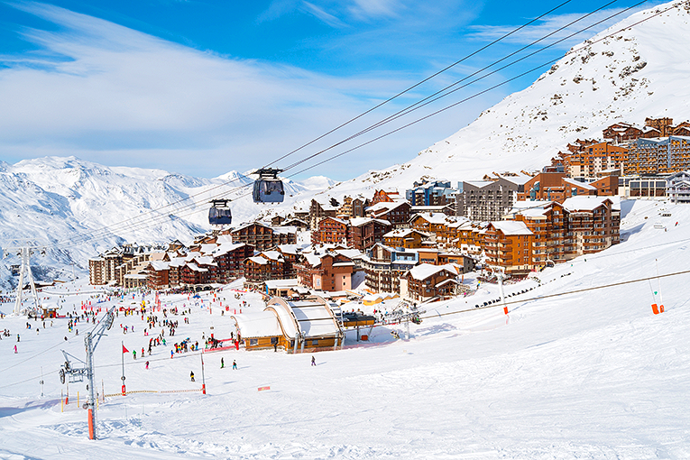 Bild från skidorten Val Thorens i Frankrike