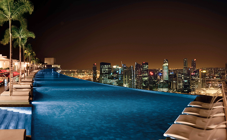 Bild från hotellet Marina Bay Sands i Singapore