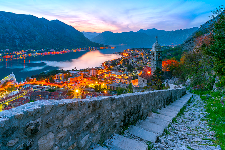 Bild från staden Kotor i Montenegro