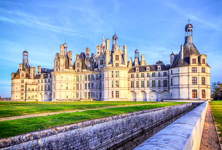 Bild på slottet i Chambord, Frankrike