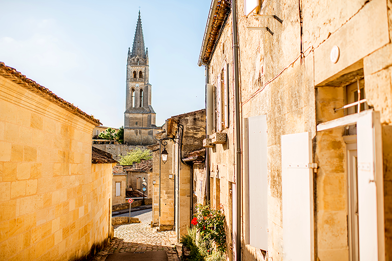 Bild från staden Saint-Émilion i Frankrike