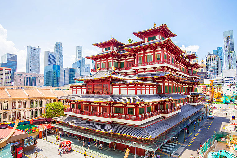 Bild på tempel i Chinatown, Singapore