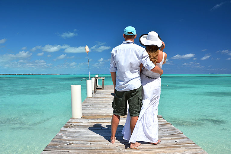 Bild på par i Bahamas