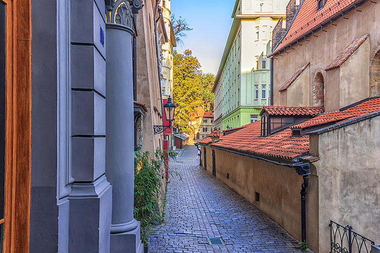 Bild från judiska kvarteren i Prag